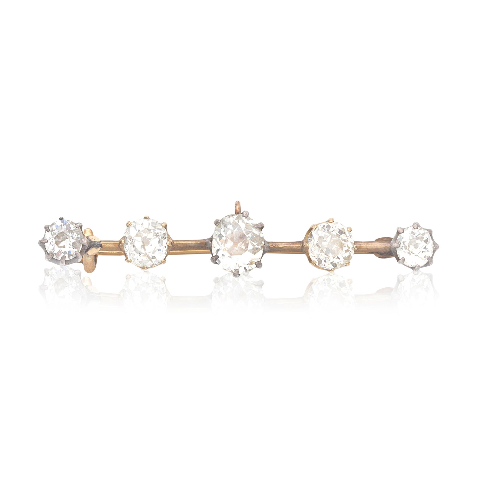DIAMOND FIVE-STONE BAR BROOCH (1 of 1)