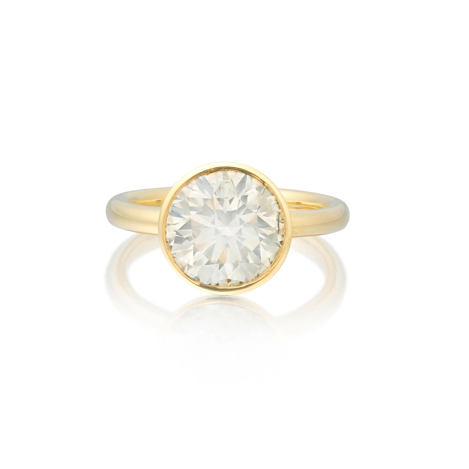 DIAMOND SINGLE-STONE RING: DIAMOND SINGLE-STONE RING Set with a brilliant-cut diamond, diamond very approx. 4.10cts, ring size approx. O For further information on this lot please visit Bonhams.com
