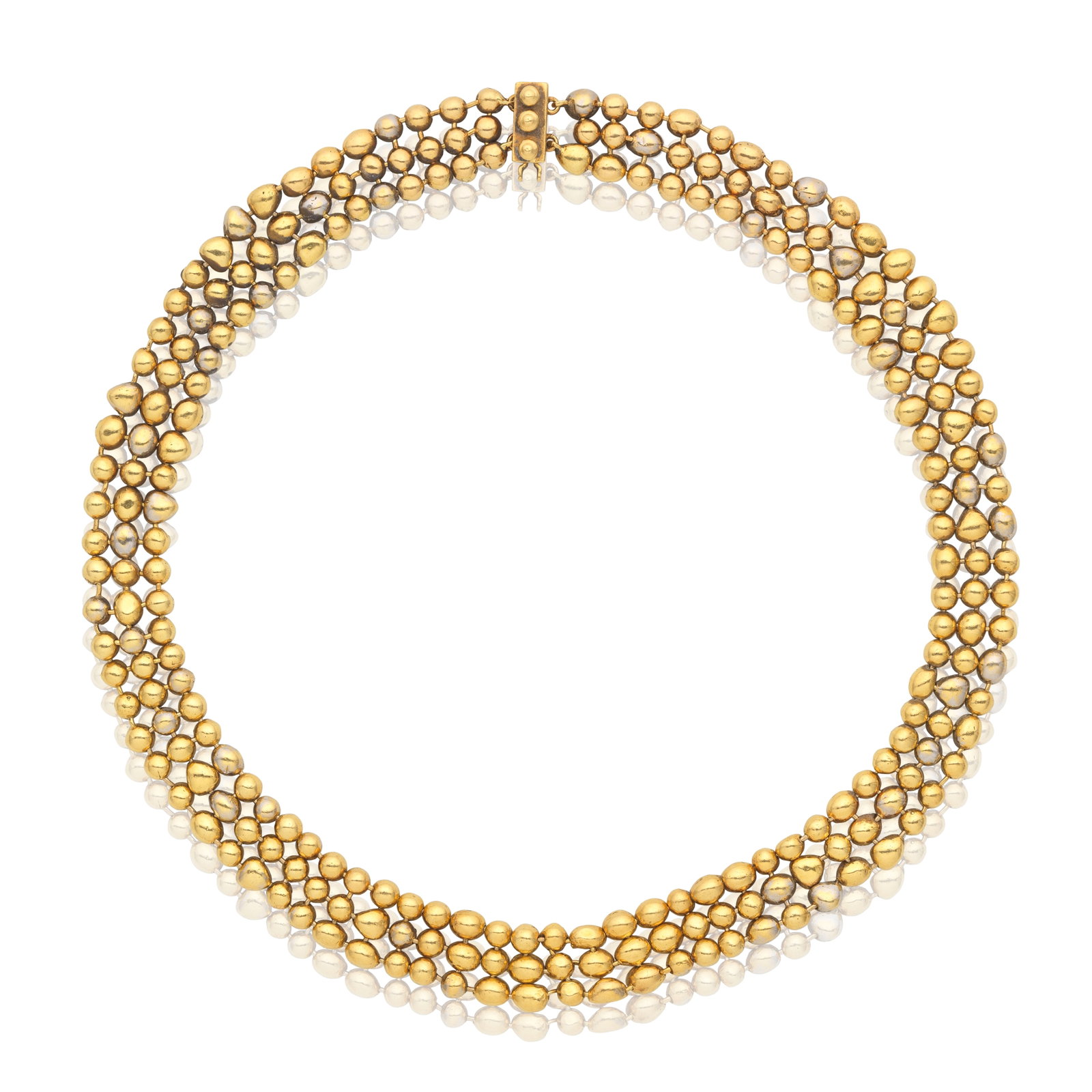 FANCY LINK NECKLACE: FANCY LINK NECKLACE Of articulated abstract mesh linking, length approx. 31.7cm Footnotes: Property of a Lady Lots 132 - 135 By family repute, purchased from Charles de Temple. For further