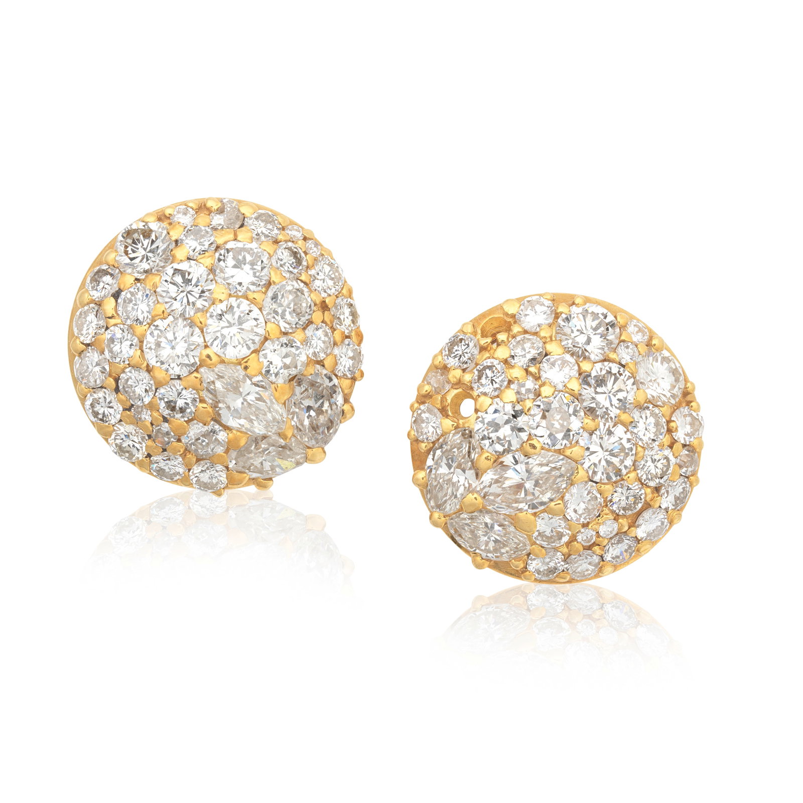 IVOR GORDON: DIAMOND BOMBÉ EARCLIPS (1 of 1)