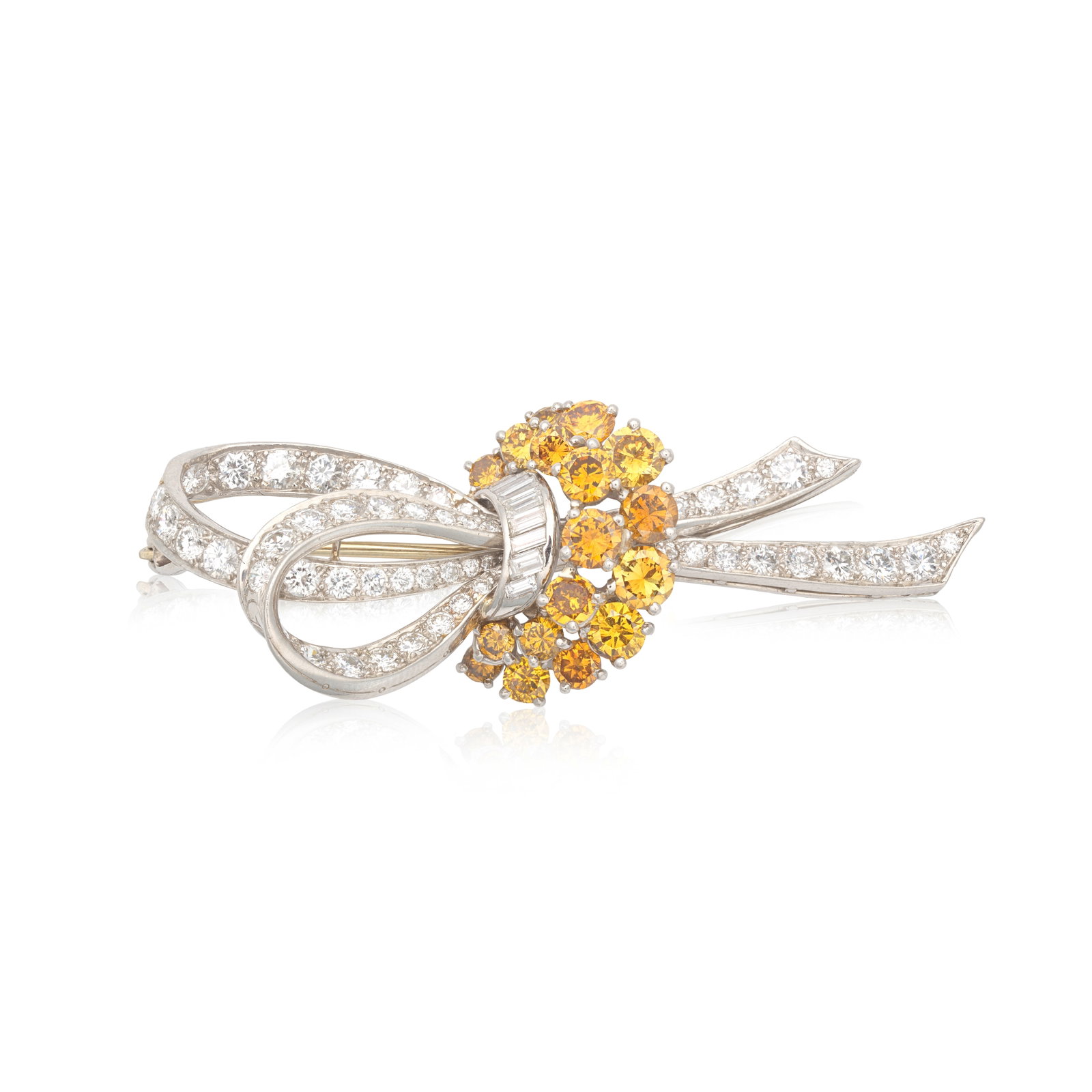 DIAMOND AND COLOURED DIAMOND BROOCH (1 of 1)
