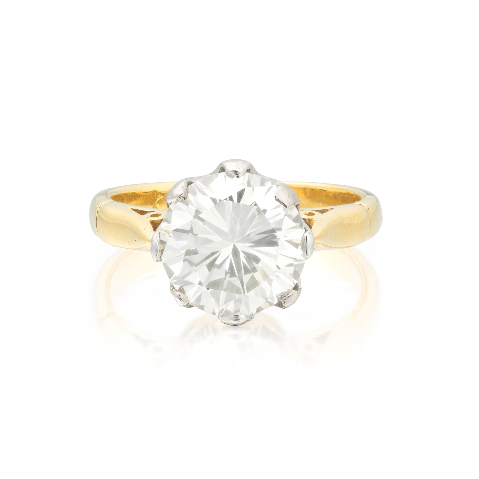 DIAMOND RING: DIAMOND RING The brilliant-cut diamond weighing 3.09 carats, ring size approx. L½ For further information on this lot please visit Bonhams.com