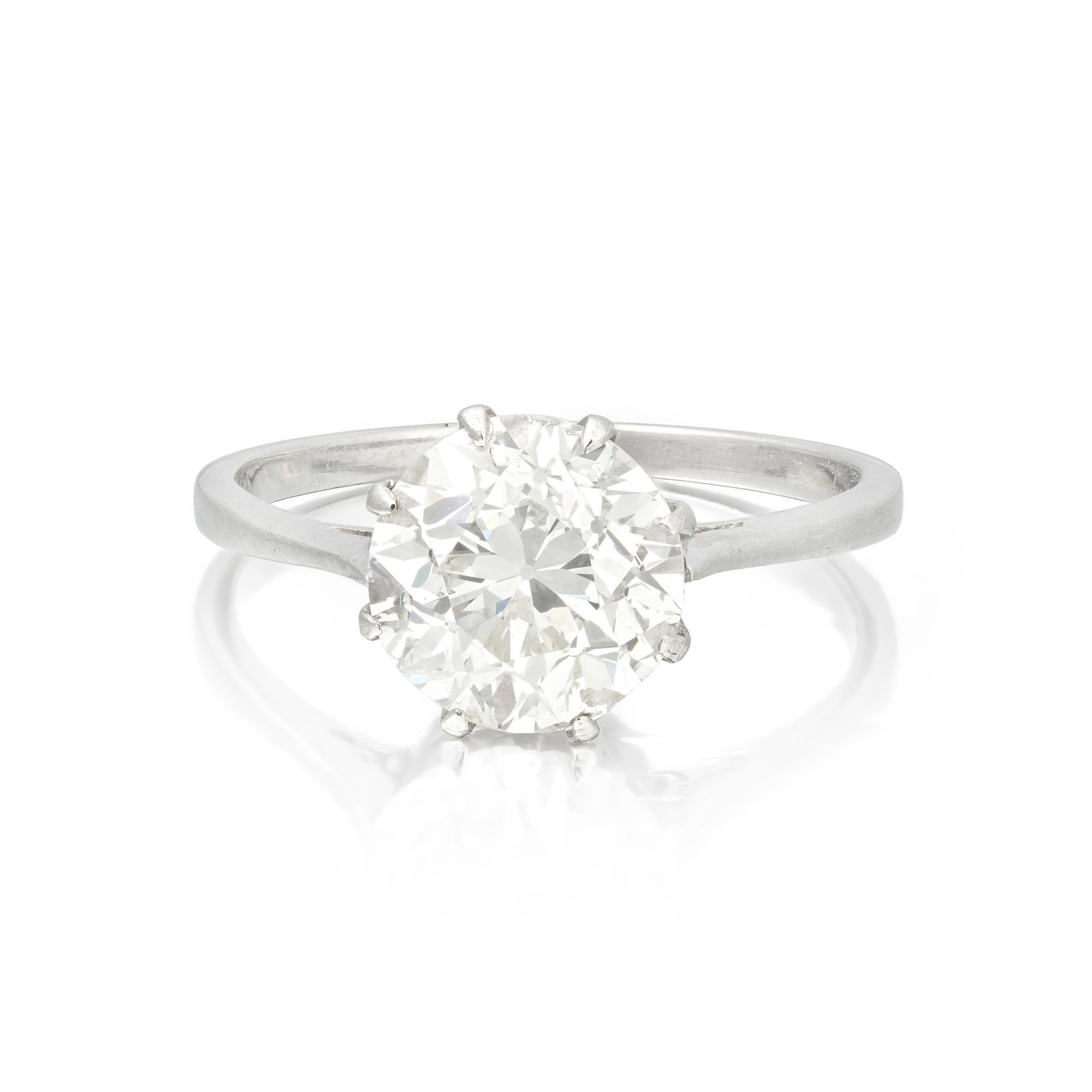 DIAMOND SINGLE-STONE RING: DIAMOND SINGLE-STONE RING The old brilliant-cut diamond weighing 2.41 carats, ring size approx. L For further information on this lot please visit Bonhams.com