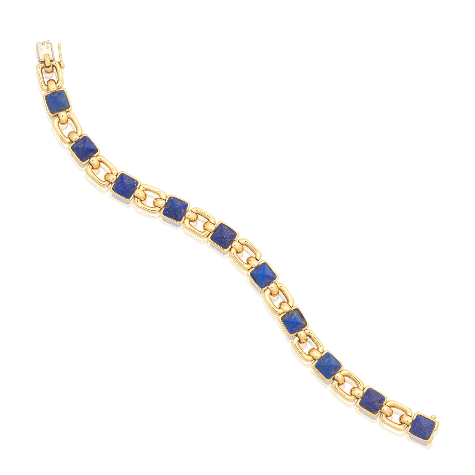 VAN CLEEF & ARPELS: LAPIS LAZULI-SET BRACELET, CIRCA 1960 (1 of 1)
