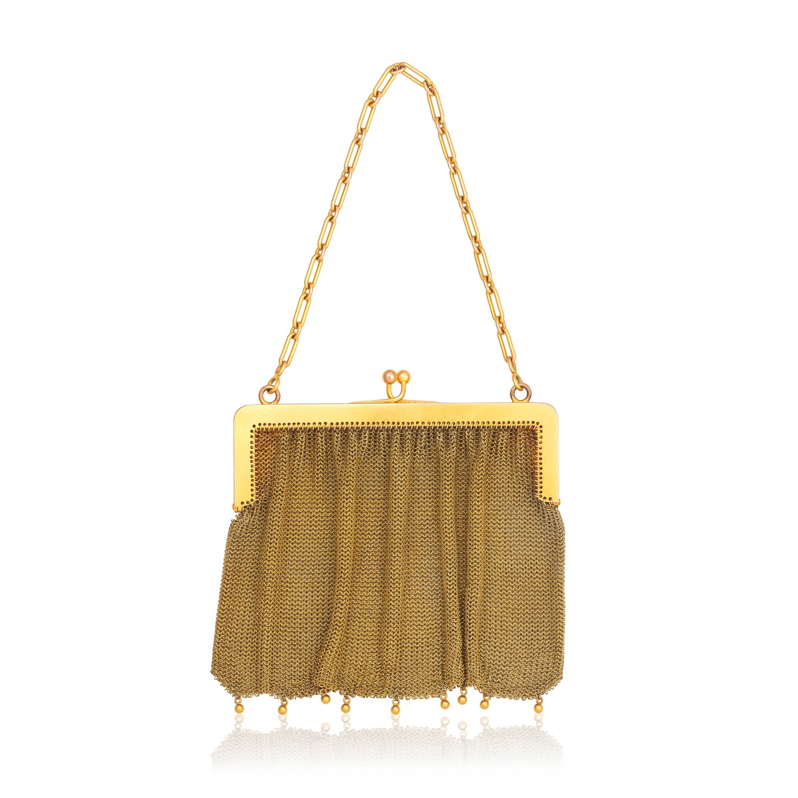 MESH PURSE: MESH PURSE Of finely woven mesh, length 21.1cm For further information on this lot please visit Bonhams.com