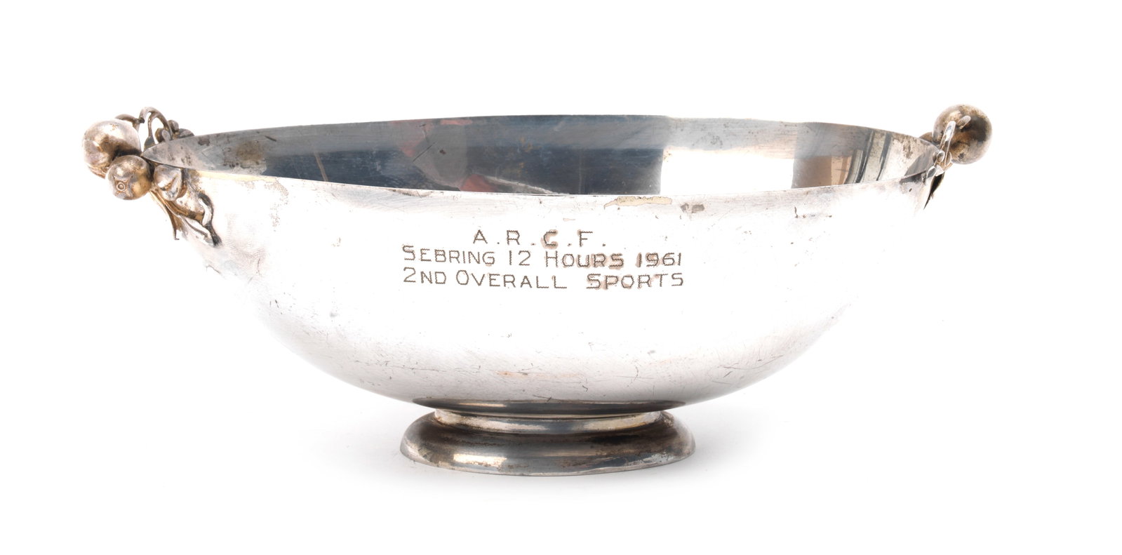 The 1961 Sebring 12 hours sports car race 2nd place trophy, formerly the property of Giancarlo B...: The 1961 Sebring 12 hours sports car race 2nd place trophy, formerly the property of Giancarlo Baghetti, presented to Baghetti, Mairesse, Ginther and Von Trips driving the No15 Ferrari 250 TRI Fantuzz