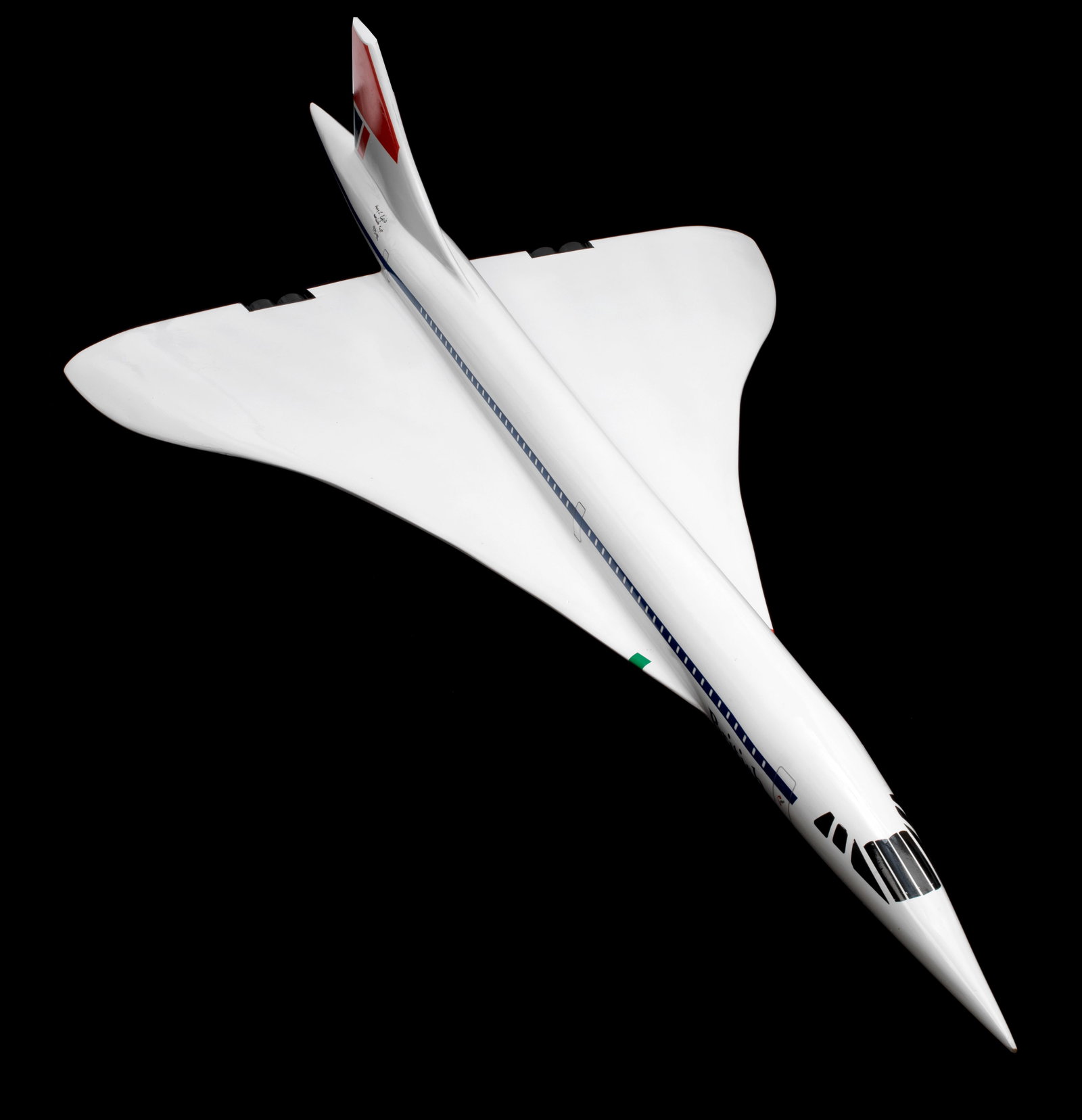A showroom display model of G-BOAC Concorde signed by Captain Harry Linfield, (1 of 1)