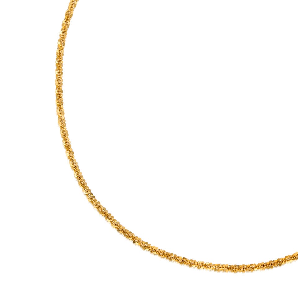14K YELLOW GOLD TEXTURED NECKLACE - 3