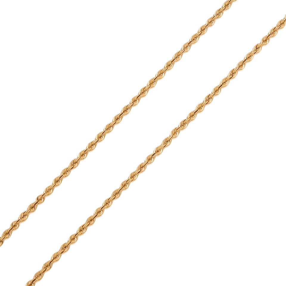 14K YELLOW GOLD ROPE NECKLACE - 3