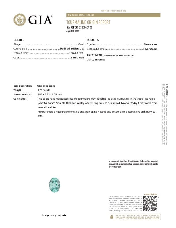 PLATINUM, PARAÍBA-TYPE TOURMALINE, AND DIAMOND NECKLACE WITH GIA REPORT - 3