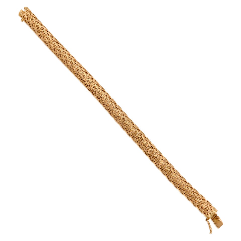 18K YELLOW GOLD BRACELET: 18K YELLOW GOLD BRACELET • Length 7 in. • Estimated gross weight: 36.4 grams Footnotes: Tuulikki Suominen Wolff was a Finnish dancer, actress, painter and wife of famed news writer, direct