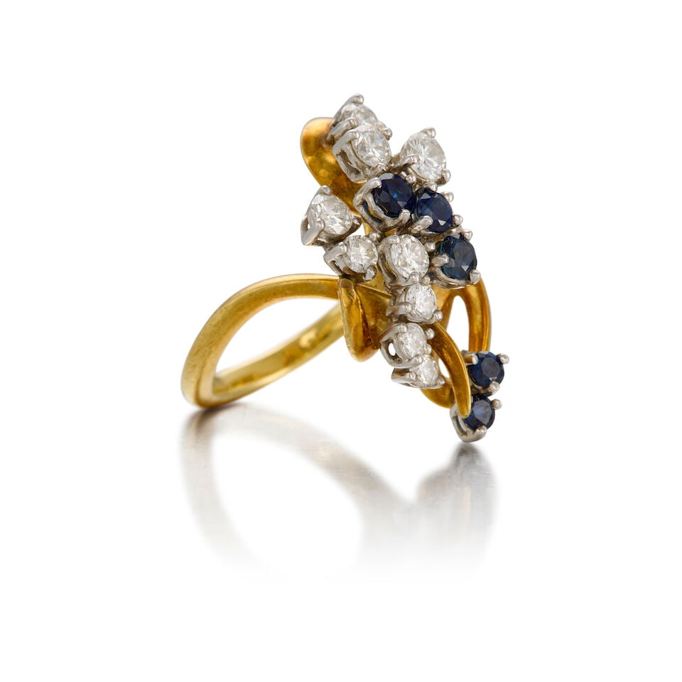 SAPPHIRE AND DIAMOND RING - 2