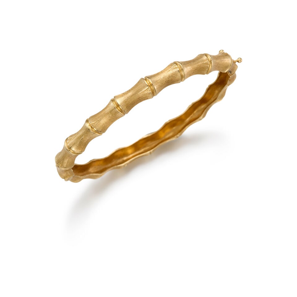A 12K GOLD BAMBOO BANGLE (1 of 2)