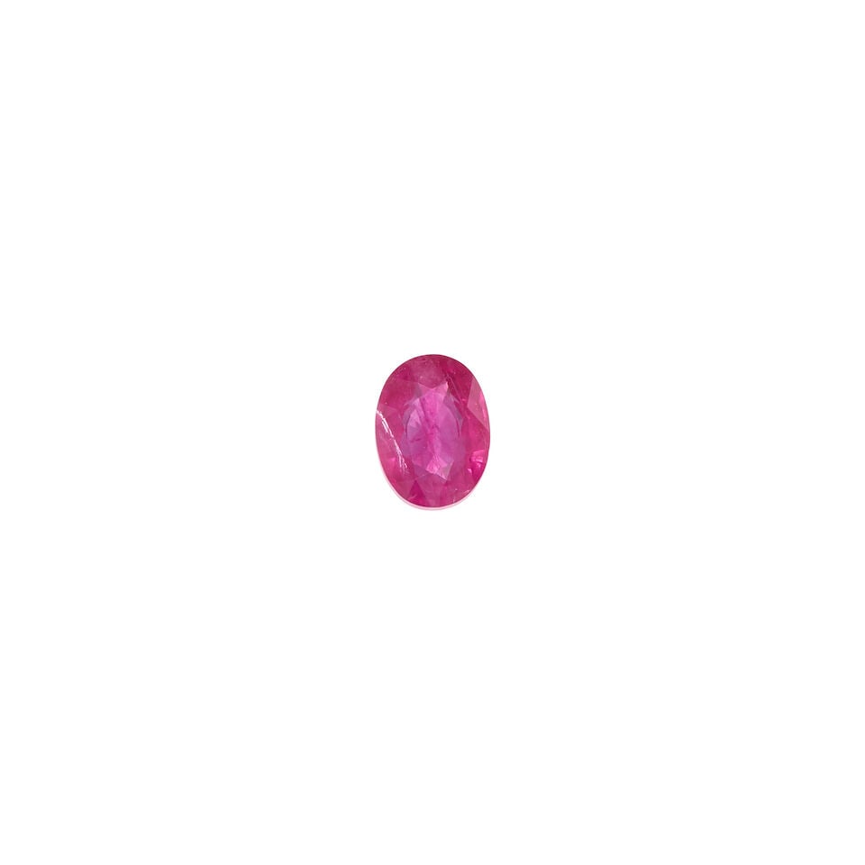 A LOOSE BURMESE RUBY WITH GIA REPORT: A LOOSE BURMESE RUBY WITH GIA REPORT • An oval shaped ruby stated to weigh 2.18 carats and measures 9.16mm x 6.88mm x 3.82mm • Accompanied by a GIA Ruby Origin Report number 2233974133 dat