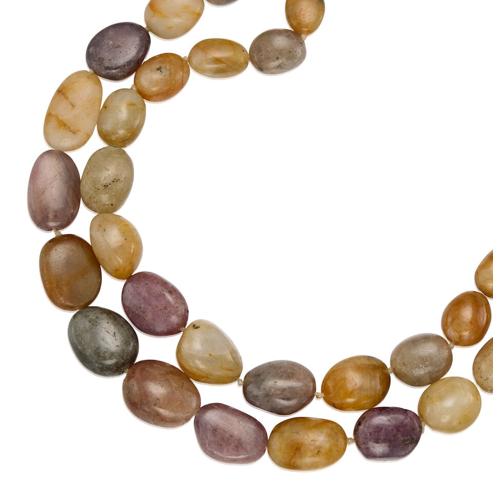 A GOLD AND MULTICOLOR GEMSTONE NECKLACE - 2