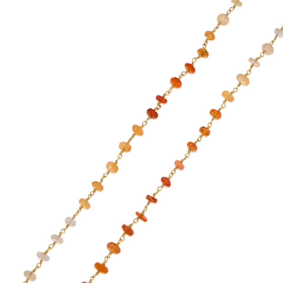 18K YELLOW GOLD AND OPAL NECKLACE - 2