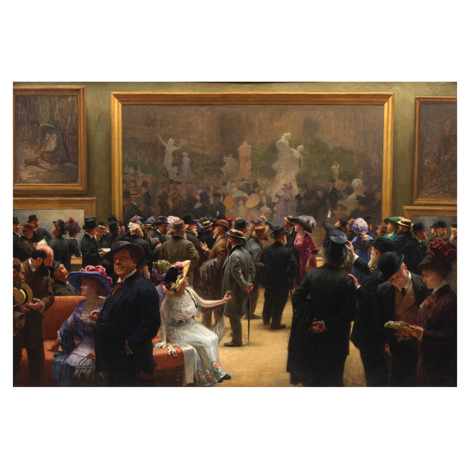 Henri Adolphe Laissement (French, 1854-1921) Au Salon des Artistes Français en 1911: Henri Adolphe Laissement (French, 1854-1921) Au Salon des Artistes Français en 1911 signed 'H. Laissement' (lower right) oil on canvas 125 x 178.5cm (49 3/16 x 70 1/4in). Footnotes: