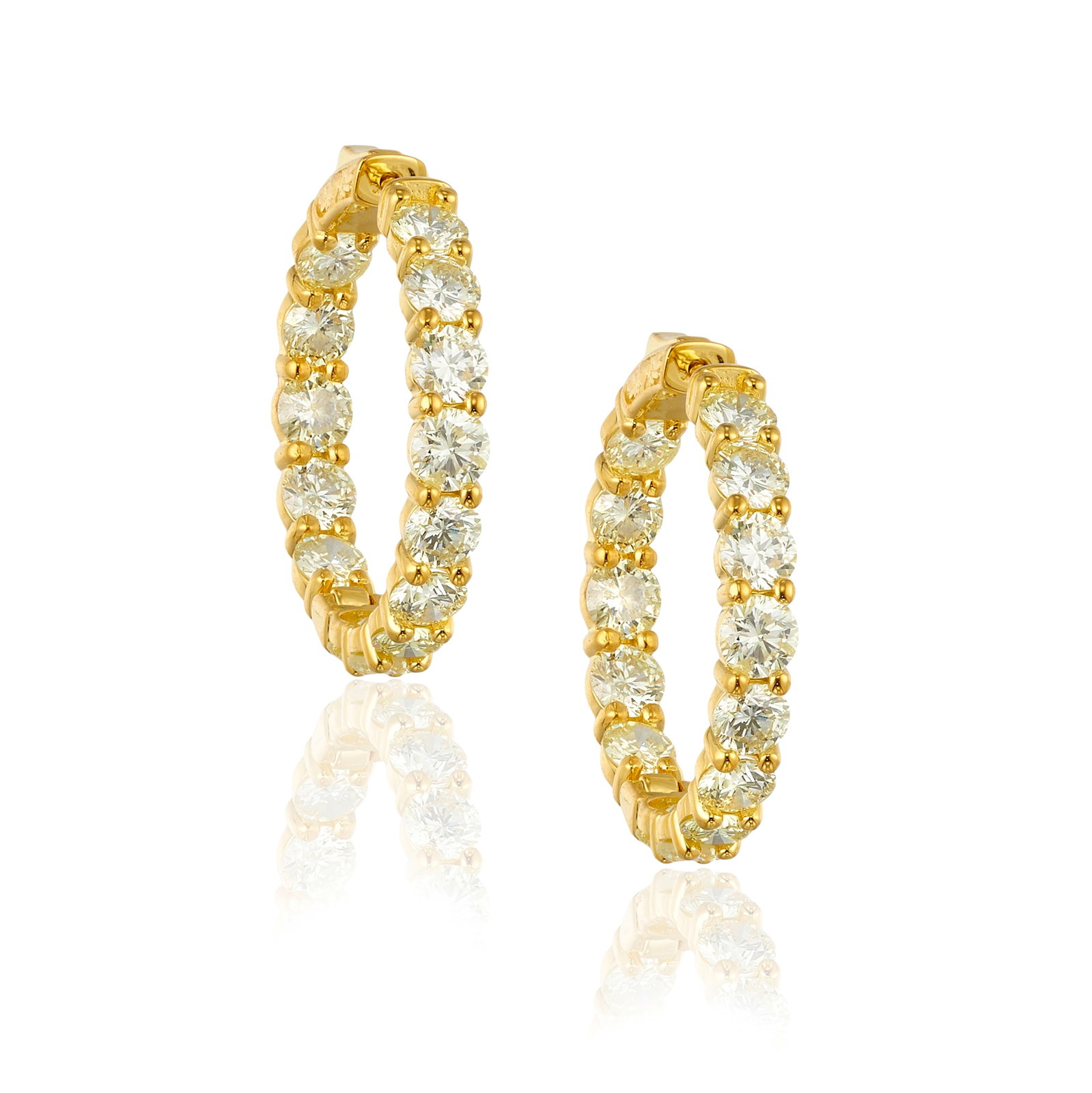 A PAIR OF 14K GOLD AND DIAMOND EARRINGS (1 of 1)