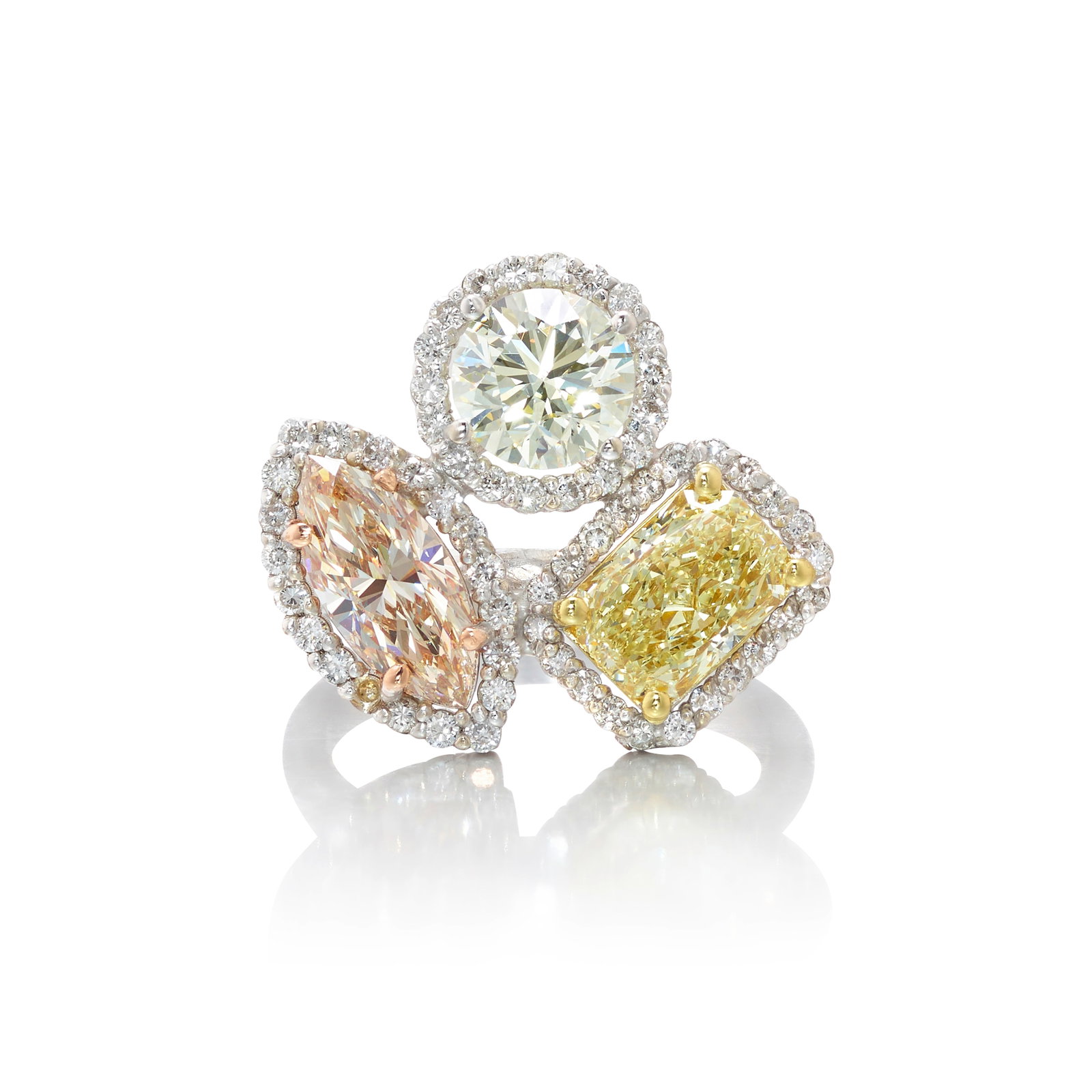 A COLORED DIAMOND AND DIAMOND RING (1 of 1)
