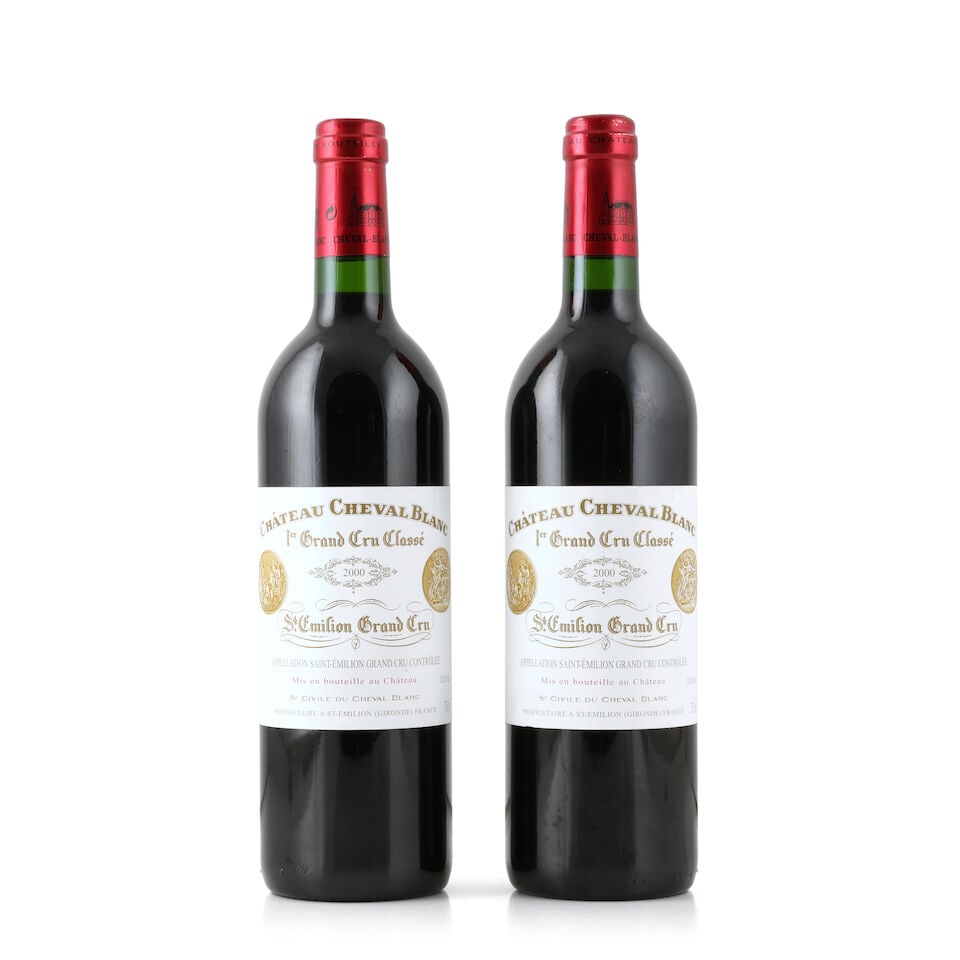 Château Cheval Blanc, 2000 (2 x 750ml): Château Cheval Blanc, 2000 (2 x 750ml) Region: St. Emilion This lot is subject to the following lot symbols: † † VAT at the prevailing rate on Hammer Price and Buyer's Premium. For fu