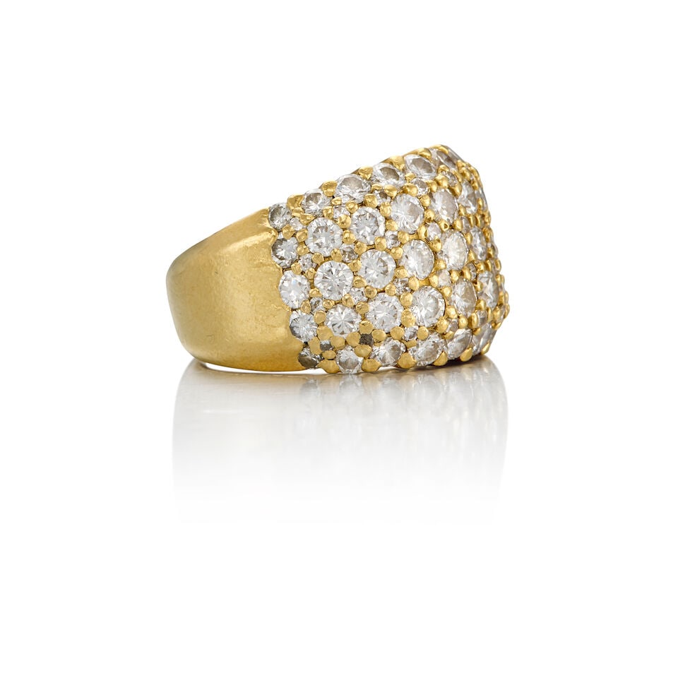 18K YELLOW GOLD AND DIAMOND RING - 2