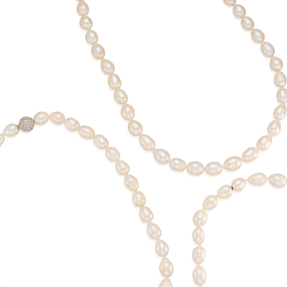 THREE CULTURED PEARL STRAND NECKLACES - 2