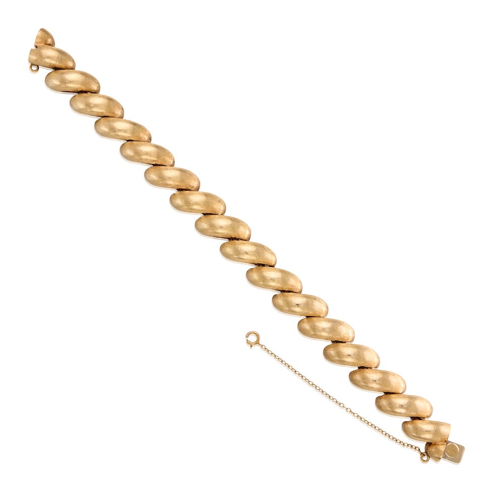 13K YELLOW GOLD LINK BRACELET (1 of 2)