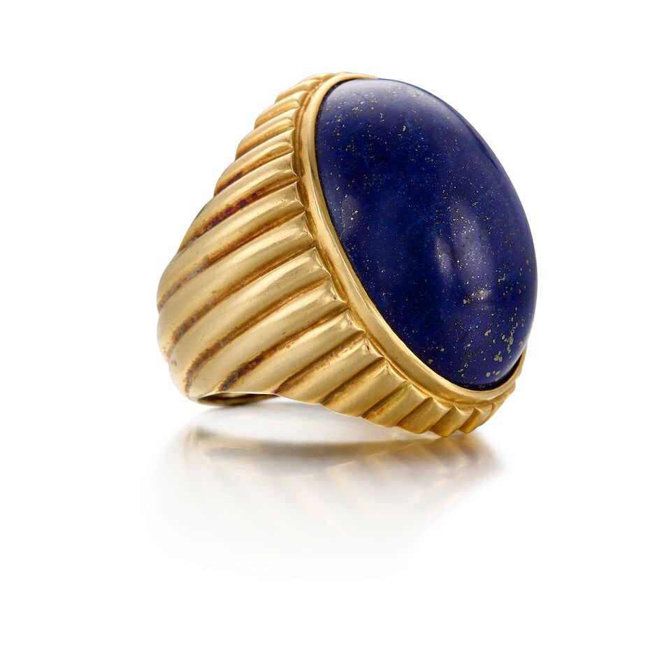 18K YELLOW GOLD AND LAPIS LAZULI RING - 2