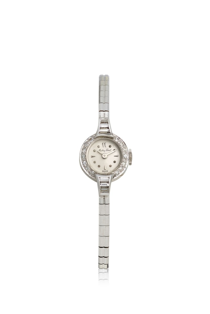MATHY-TISSOT: WHITE GOLD AND DIAMOND WRISTWATCH (1 of 2)