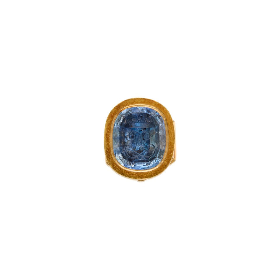 18K GOLD AND GEM SET WAX SEAL - 2