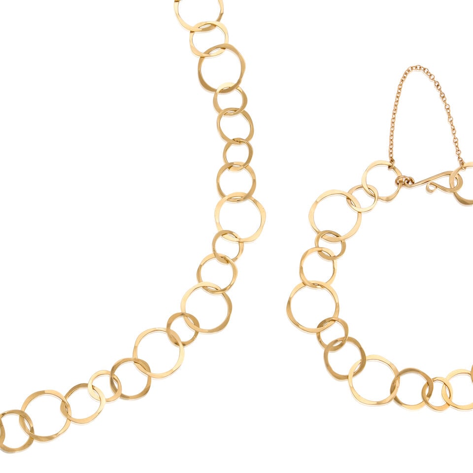 14K GOLD LINK NECKLACE AND BRACELET - 2