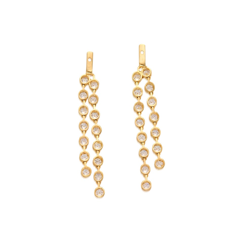 15K GOLD AND DIAMOND EARRING JACKETS - 2