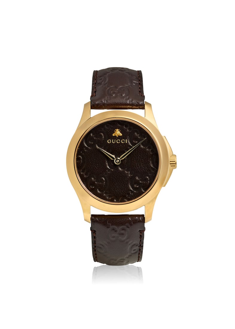 GUCCI: A GOLD PLATED AND STAINLESS STEEL ' G-TIMELESS' WRISTWATCH (1 of 2)