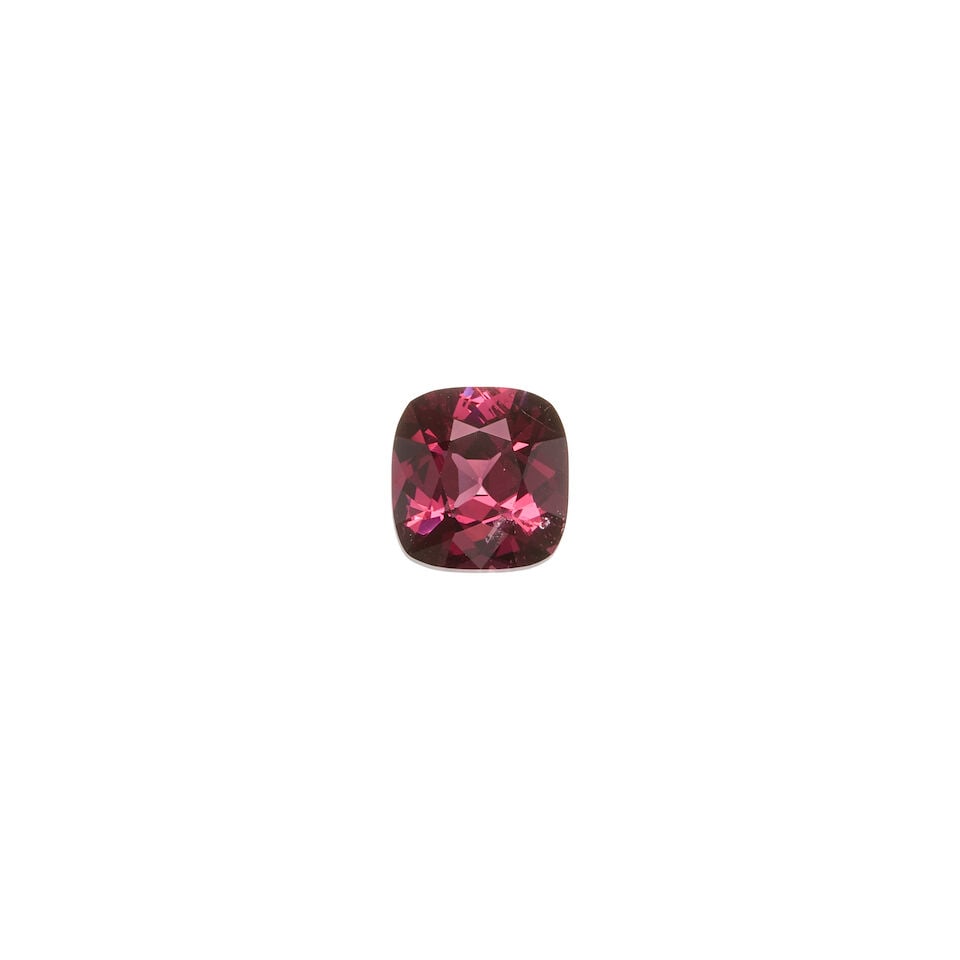 ONE LOOSE SPINEL WITH GIA REPORT: ONE LOOSE SPINEL WITH GIA REPORT • One cushion mixed cut spinel weighing 4.07 carats, measures 10.14mm x 9.79mm x 5.74mm • Accompanied by GIA Gemological Report number 5232960894 dated