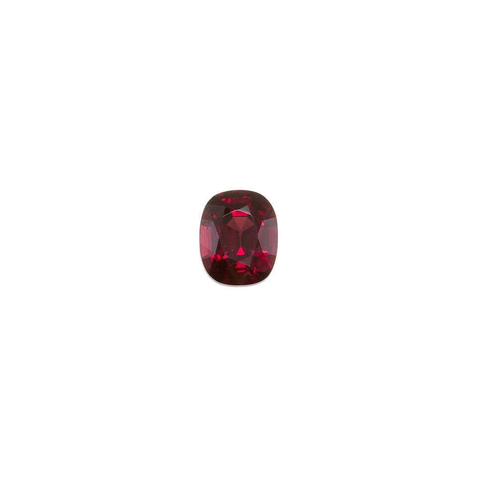 A LOOSE SPINEL WITH GIA REPORT: A LOOSE SPINEL WITH GIA REPORT • One cushion mixed-cut spinel weighing 4.18 carats, measures 10.69mm x 8.74mm x 6.00mm • Accompanied by GIA Gemological Report number 6233960903 dated July 