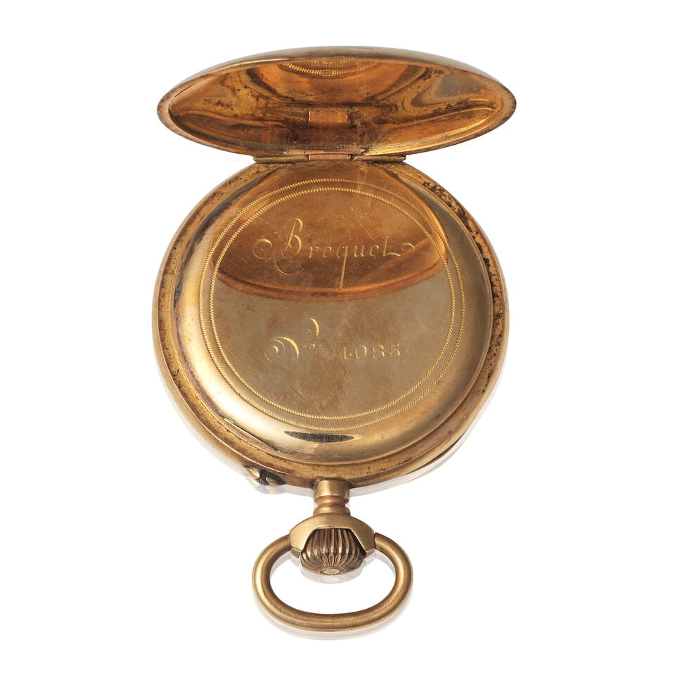 Breguet. An 18K gold open face keyless wind pocket watch Breguet. Montre de gousset à cadra... - 2