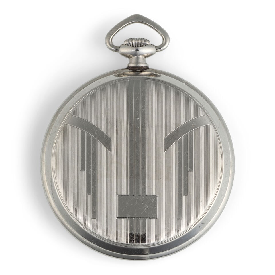 Omega. A steel keyless wind open face pocket watchOmega. Montre de gousset à cadran ouvert ... - 2