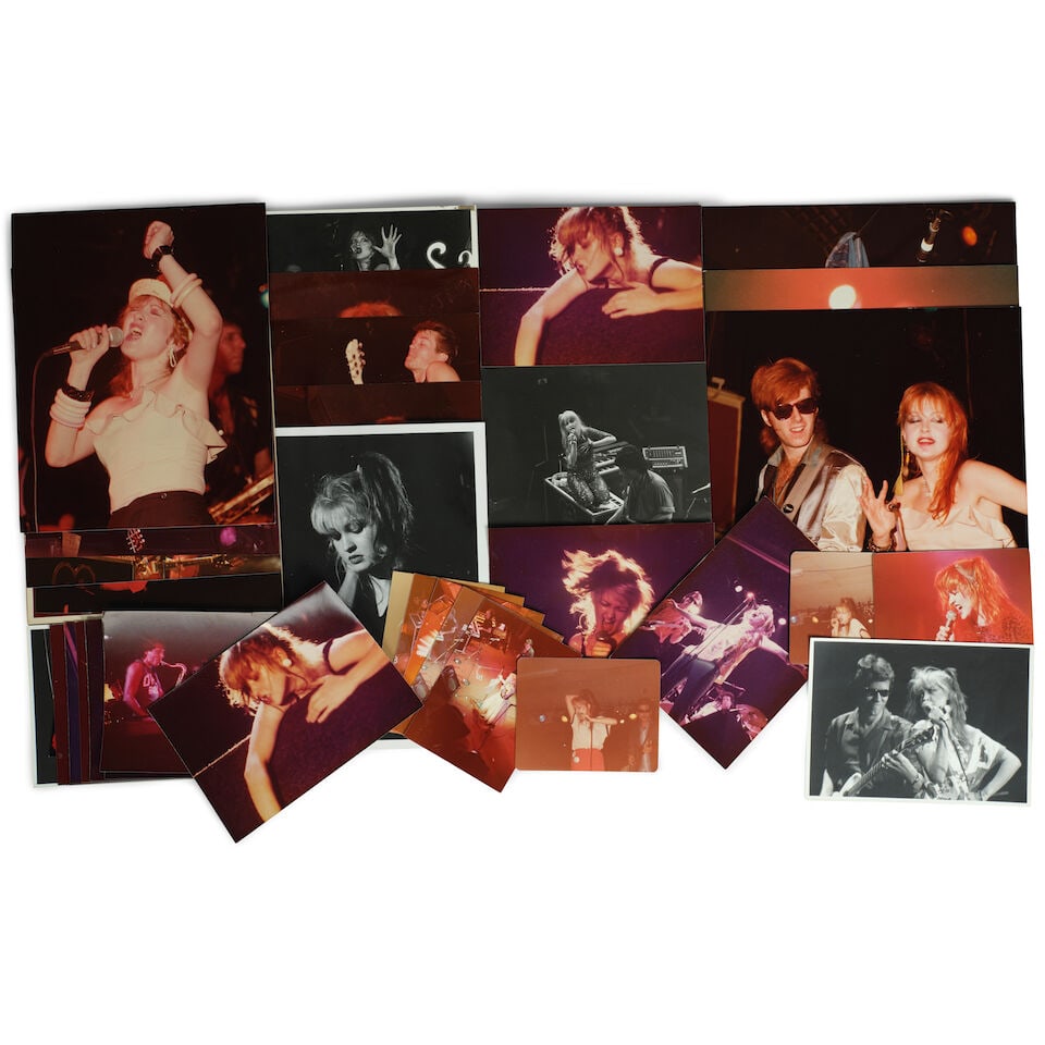 A GROUP OF PHOTOGRAPHS OF CYNDI LAUPER AND BLUE ANGEL Late 1970s to early 1980s: A GROUP OF PHOTOGRAPHS OF CYNDI LAUPER AND BLUE ANGEL Late 1970s to early 1980s One stamped by Stan Kaufman (on the verso), four signed Rose Heredia (on the verso), four stamped by Mike Mancino (on