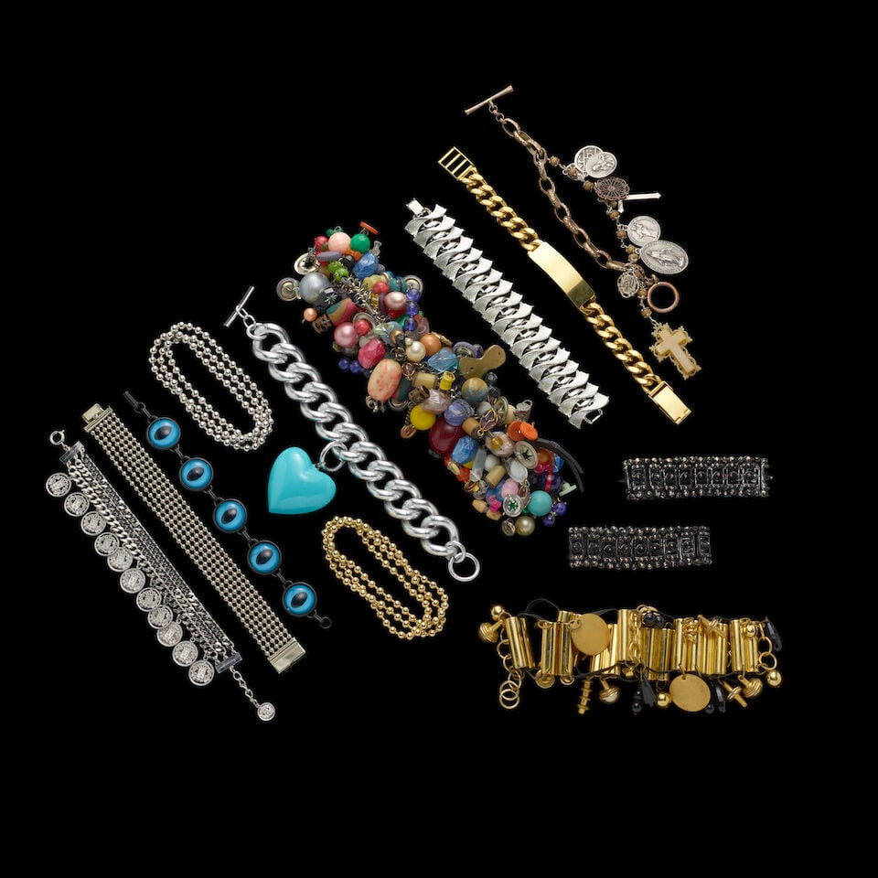 A GROUP OF STAGE-WORN VINTAGE COSTUME BRACELETS 1980s - 2