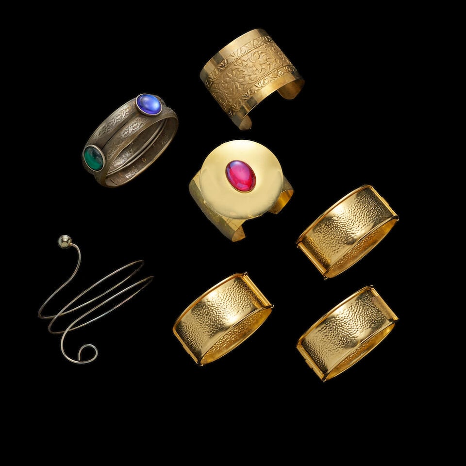 A GROUP OF STAGE-WORN CUFF AND BANGLE BRACELETS 1980s - 2