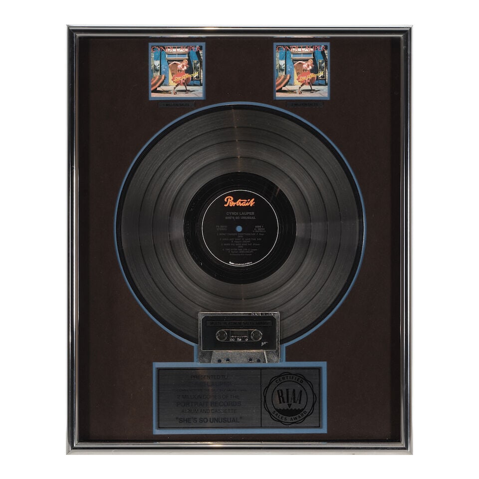 FIVE GOLD AND PLATINUM IN-HOUSE AND RIAA AWARDS FOR SHE'S SO UNUSUAL PRESENTED TO CYNDI LAUPER - 4