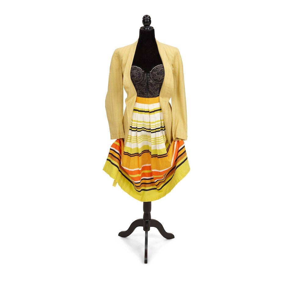TWO STAGE-WORN BLAZER AND SKIRT LOOKS Mid-1980s, styled by Cyndi Lauper - 2