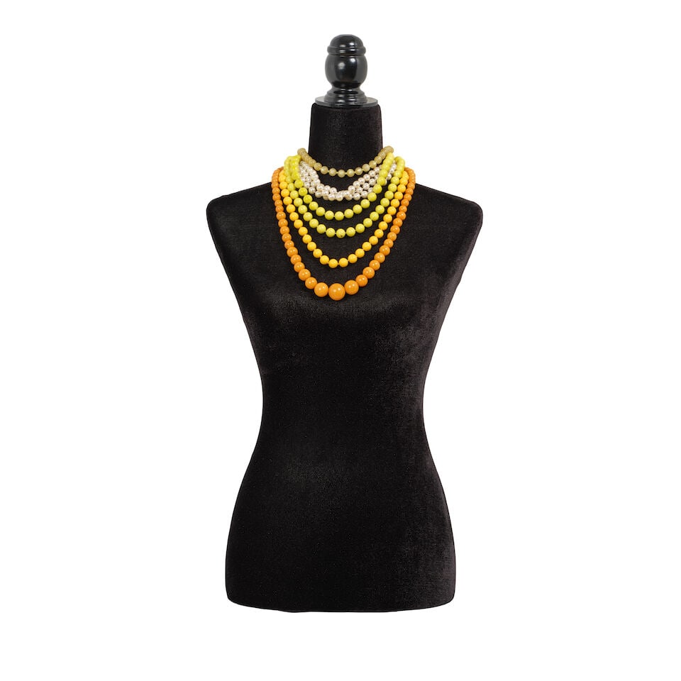A PAIR OF STAGE-WORN VINTAGE BEADED NECKLACES 1980s - 2