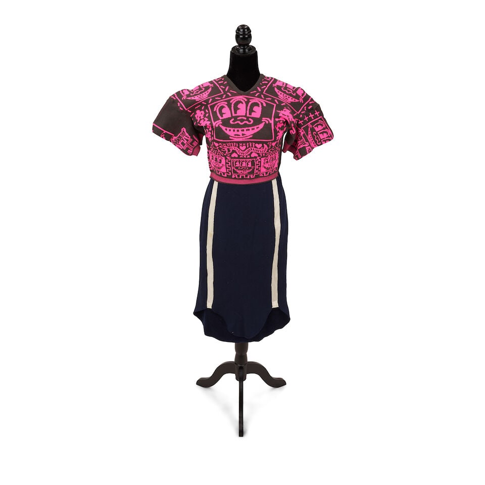 A VIVIENNE WESTWOOD X MALCOLM MCLAREN WORLD'S END 'WITCHES' KNIT SHIRT AND SKIRT ENSEMBLE Vivien... (1 of 1)