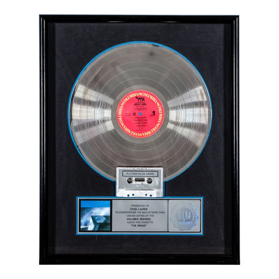 THREE FRAMED RIAA PLATINUM AWARDS PRESENTED TO CYNDI LAUPER 1985-1992 - 2