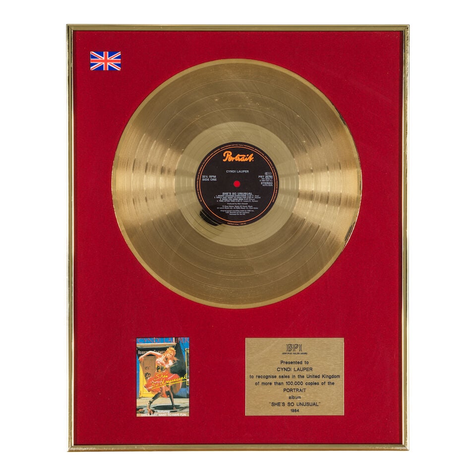 FOUR BPI AWARDS FOR 'GIRLS JUST WANT TO HAVE FUN', 'TIME AFTER TIME', AND TRUE COLORS PRESENTED ... (1 of 6)