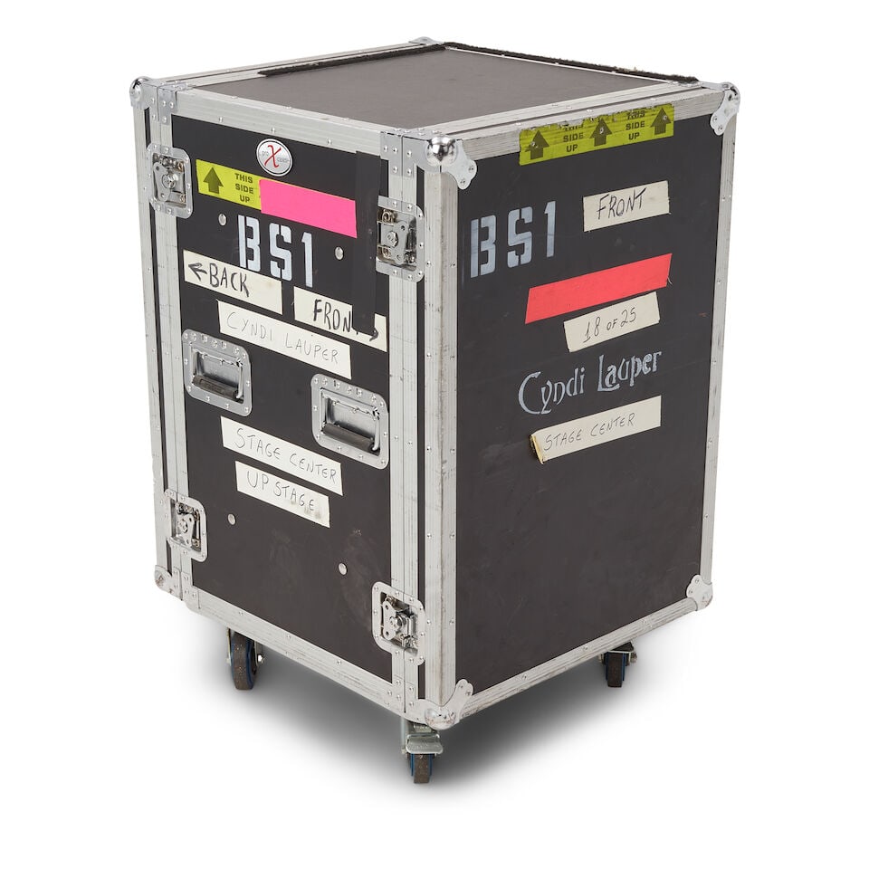 A TOUR-USED, RACK-MOUNTED AUDIO SYSTEM IN A CYNDI LAUPER STENCILED ROAD CASE - 3