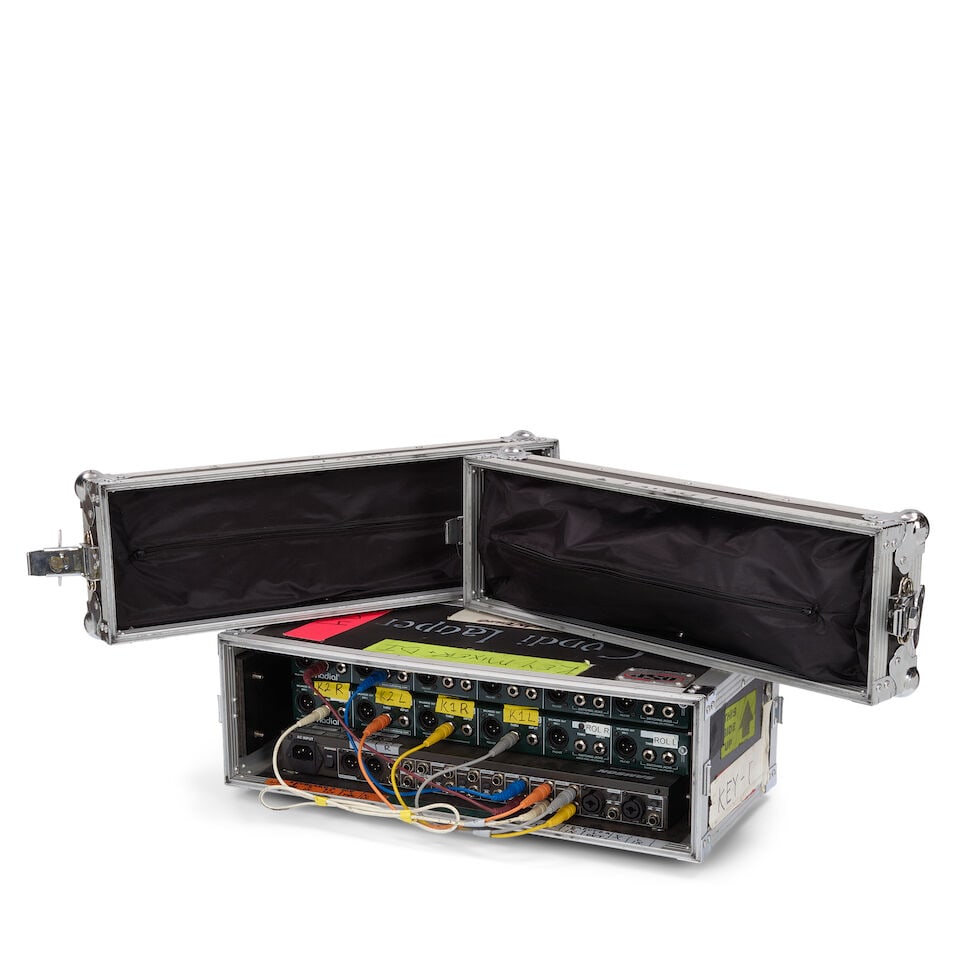 A TOUR-USED THREE-UNIT RACK MOUNTED AUDIO SYSTEM IN A CYNDI LAUPER STENCILED ROAD CASE - 2