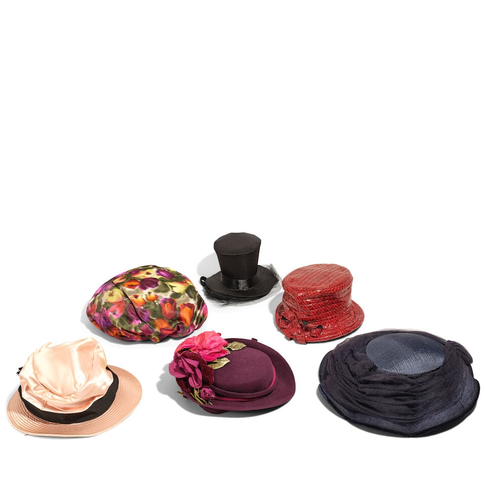 A RED FAUX REPTILE MINIATURE TOP HAT FROM THE 'CHANGE OF HEART' MUSIC VIDEO 1986 (1 of 1)