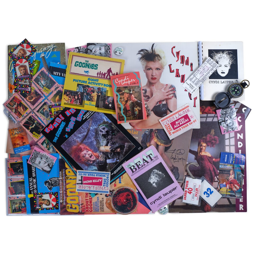 A GROUP OF BEHIND-THE-SCENES TOUR MEMORABILIA AND MERCHANDISE 1980s: A GROUP OF BEHIND-THE-SCENES TOUR MEMORABILIA AND MERCHANDISE 1980s Comprising a group of sheet music from various Cyndi Lauper songs, a May 24, 1984 issue of Rolling Stone magazine featuring Cyndi